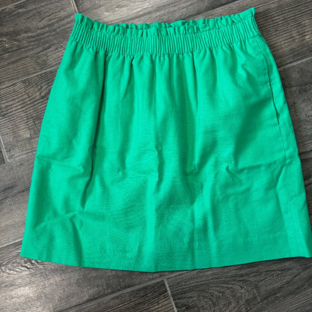 J Crew Factory Linen-cotton blend city skirt